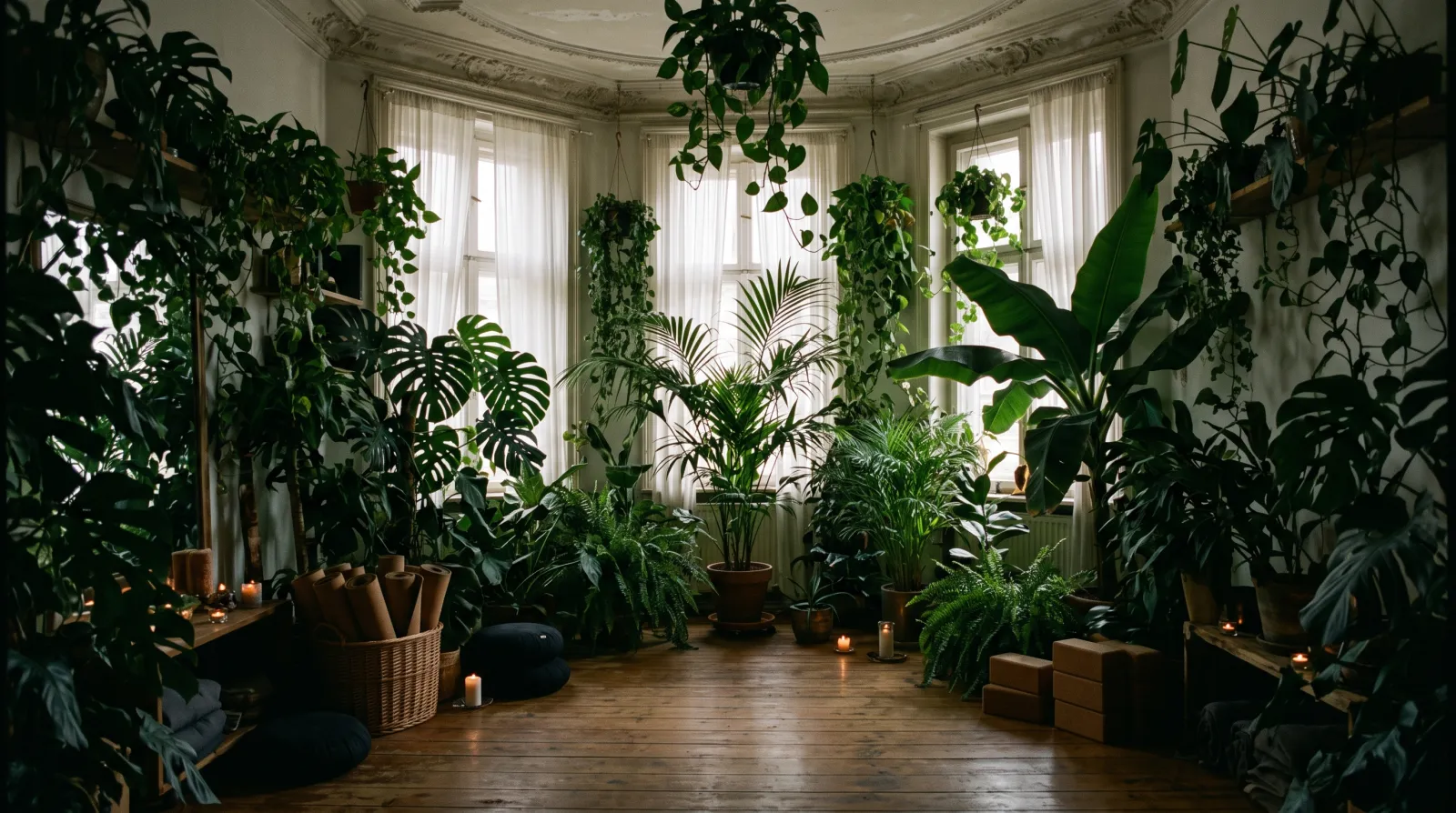 Kursraum von Jungle Yoga mit vielen Pflanzen (Platzhalterbild)